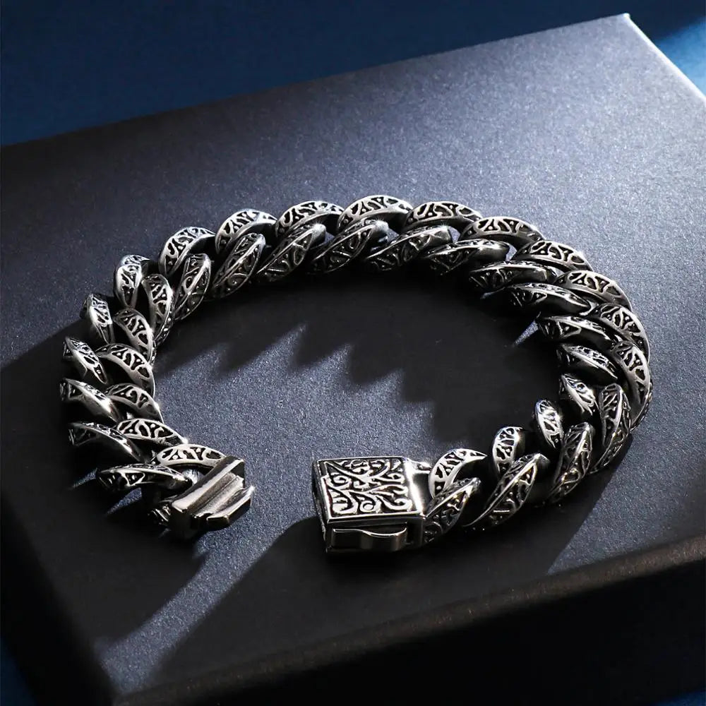 Gothic Skull Cuban Chain Bracelet