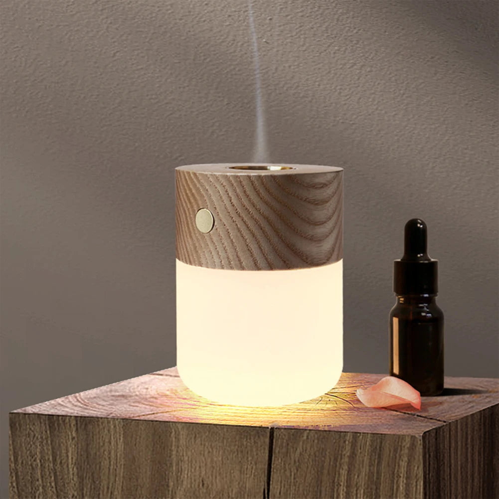Wood Grain Charging Night Light & Aroma Diffuser