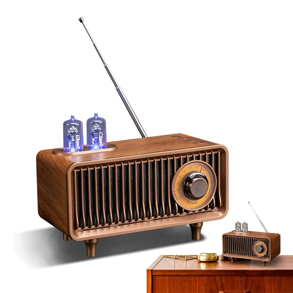 Retro Radio Bluetooth Speaker with FM, Subwoofer, and MP3 Playback