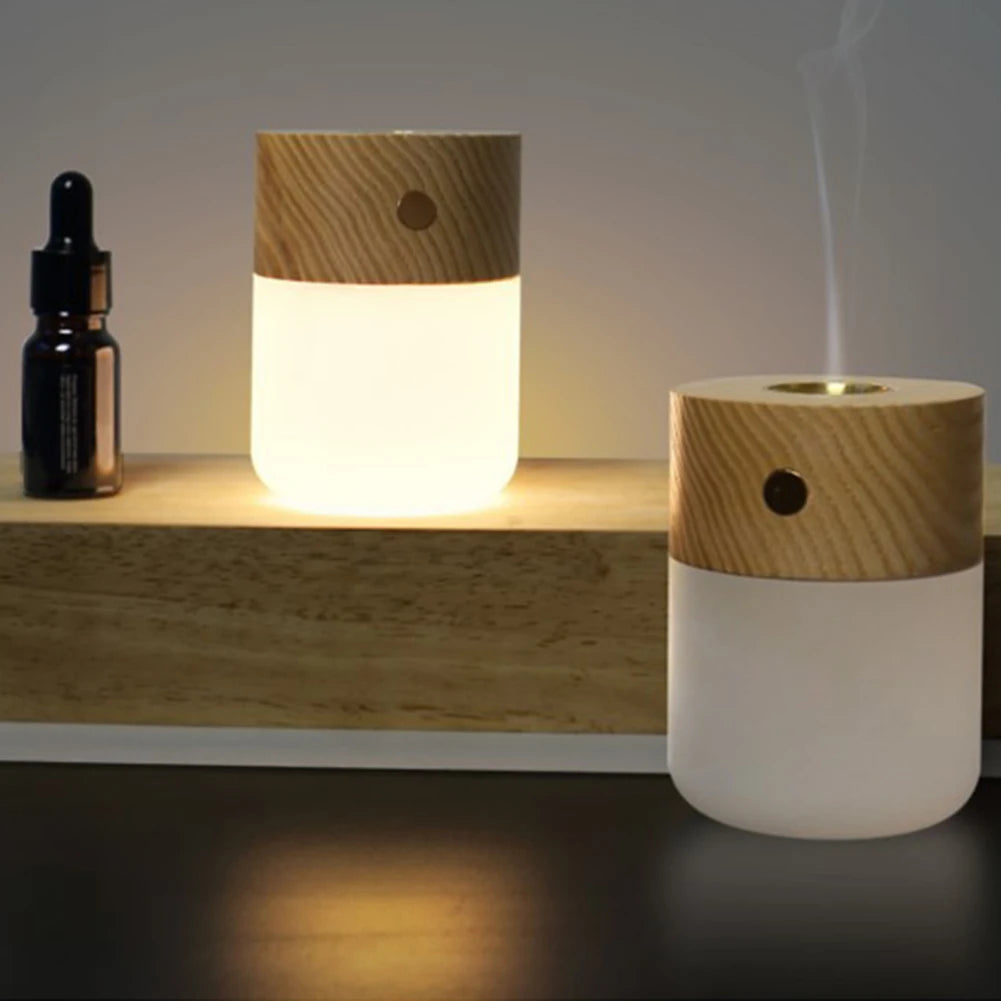Wood Grain Charging Night Light & Aroma Diffuser